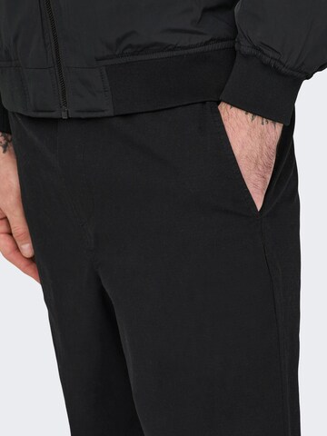 Only & Sons Lużny krój Spodnie 'Sinus' w kolorze czarny