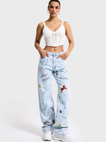 IT'S BASIC Regular Jeans 'STRAIGHT MID RISE JEANS (Lenght 30)' in Blue: front