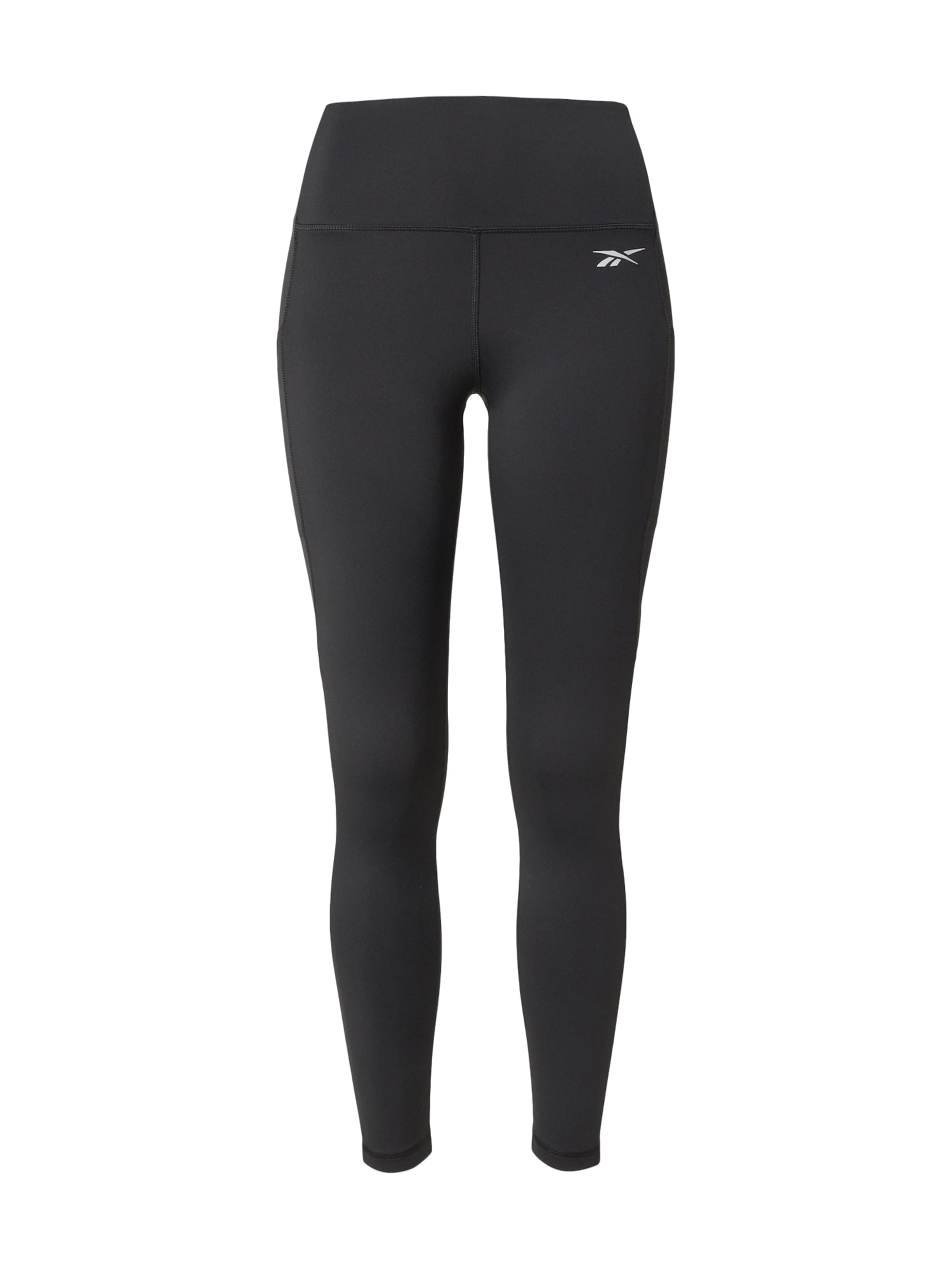 Reebok Skinny Sporthose 'HIGH RISE' in Schwarz: Vorderseite