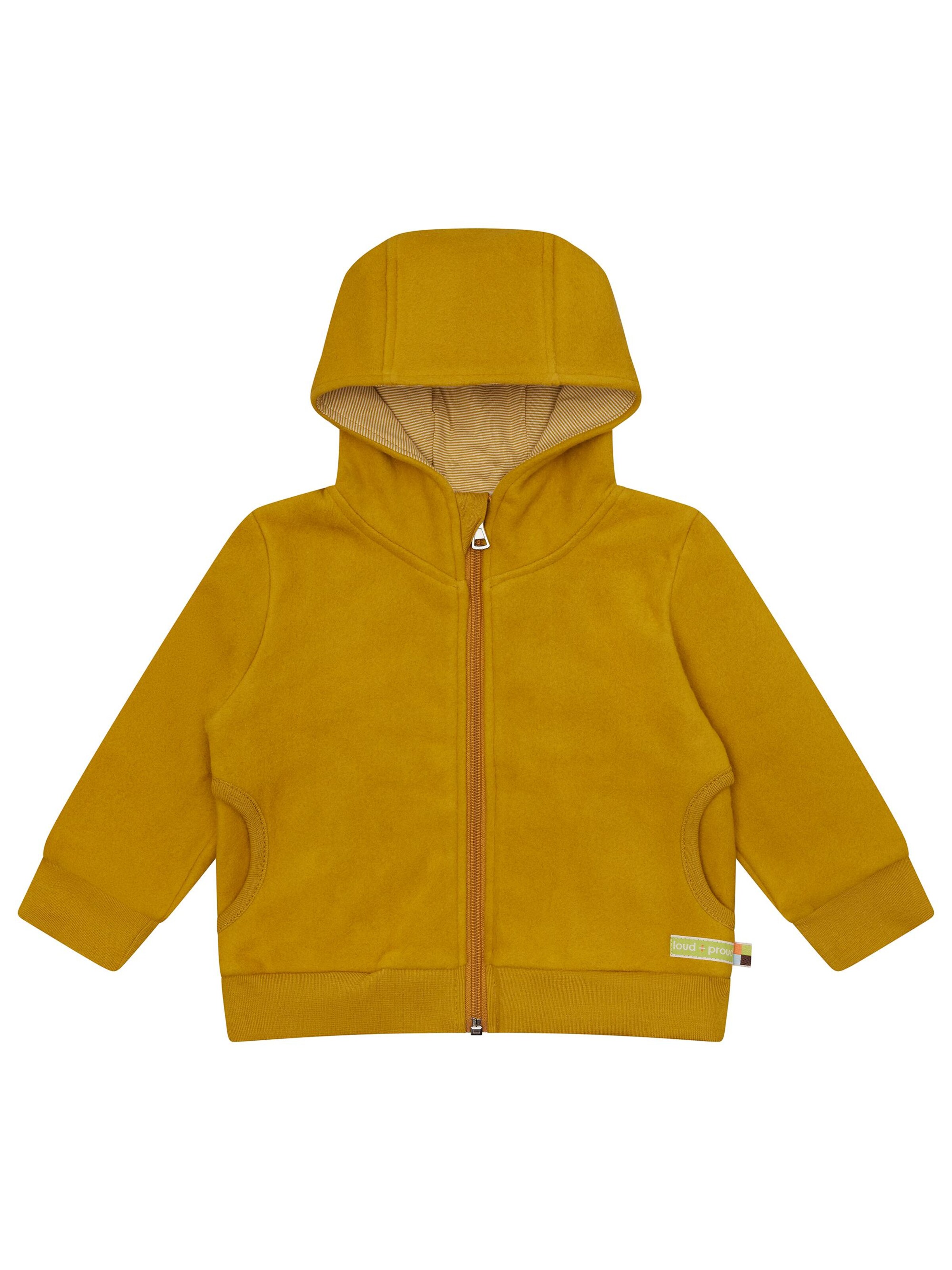 loud + proud Fleece Jacket in Yellow: front