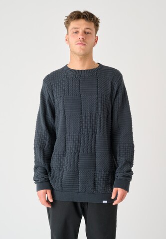 Cleptomanicx Sweater 'Blockage' in Blue: front