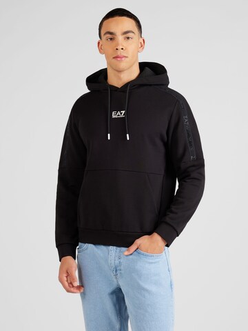 EA7 Emporio Armani Sweatshirt in Black: front