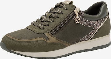 Baskets basses Tamaris en vert : devant