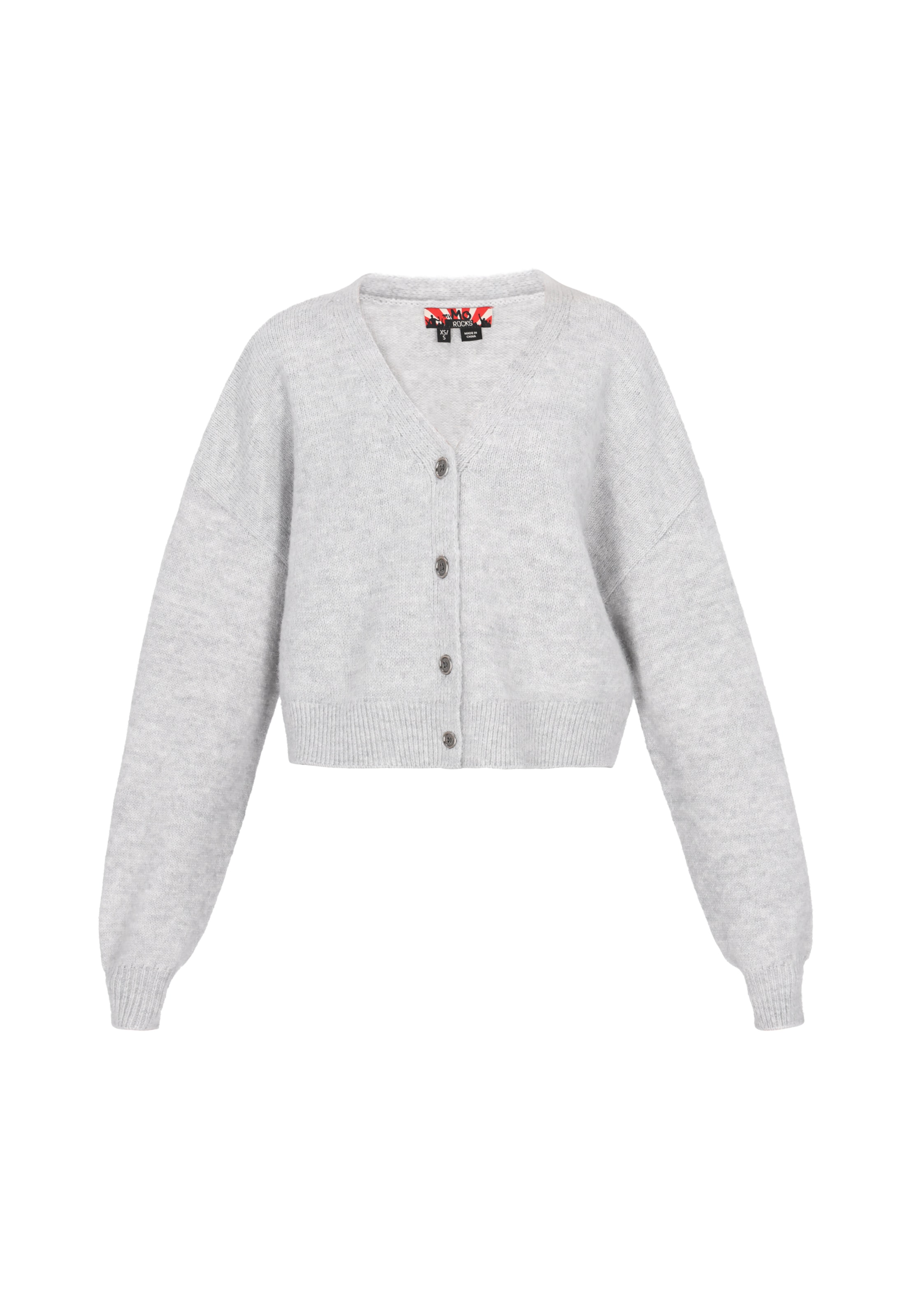 myMo ROCKS Gebreid vest in Grijs: voorkant