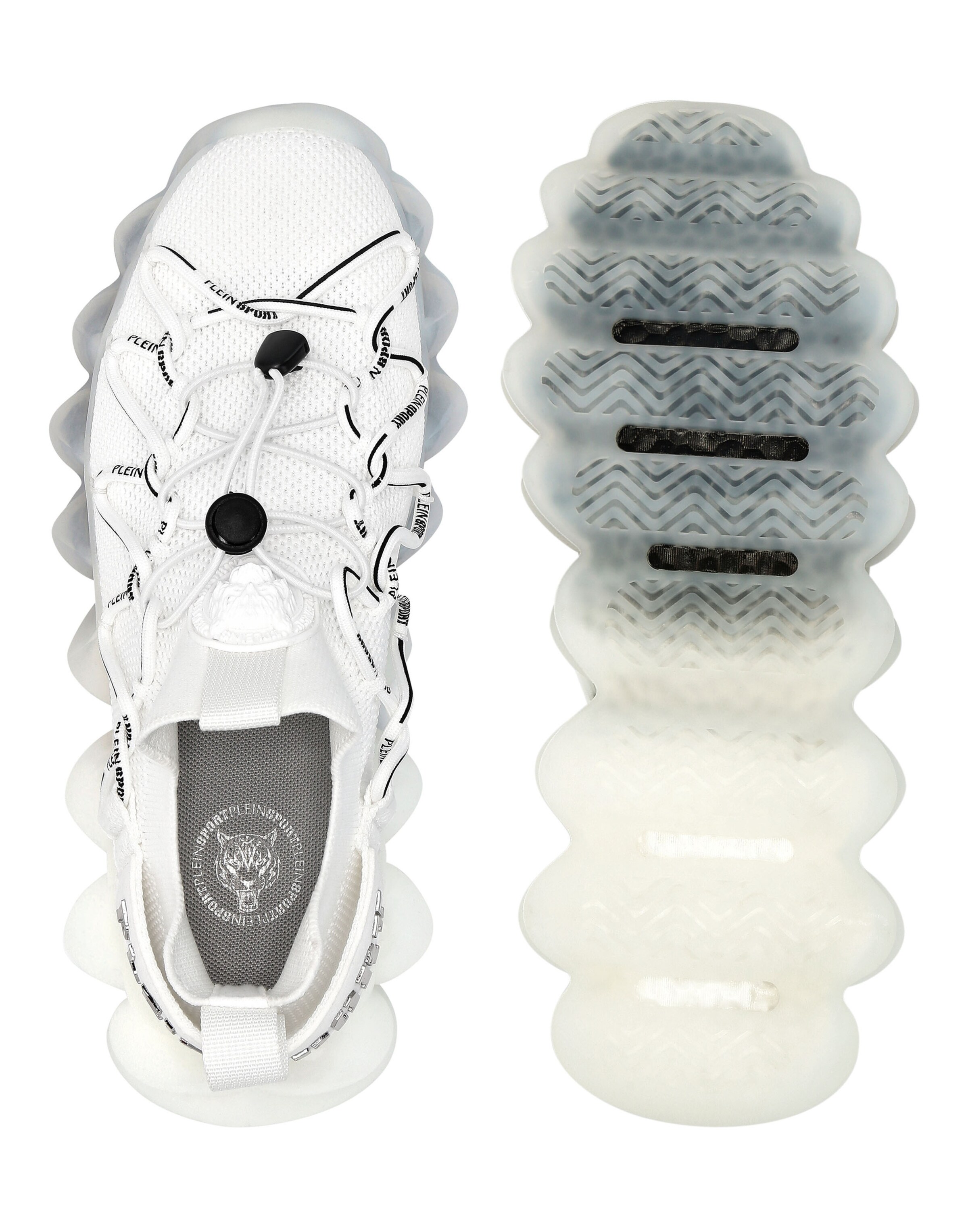Plein Sport - Sapatilhas baixas 'The Bubble Gen.X.02 Tiger' em branco