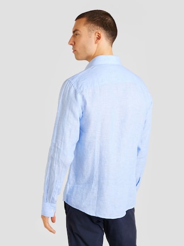 Bruun & Stengade Slim fit Button Up Shirt 'Perth' in Blue
