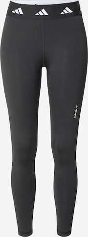 ADIDAS PERFORMANCE Skinny Sportsbukse 'Techfit Long' i svart: forside