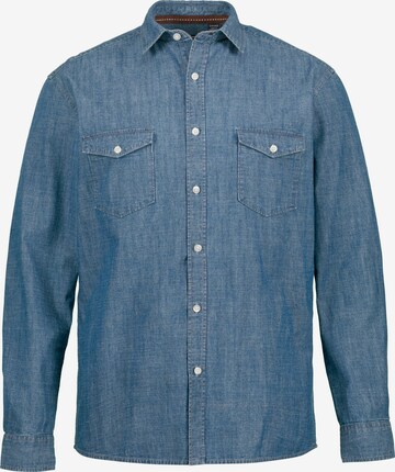 Coupe regular Chemise STHUGE en bleu : devant