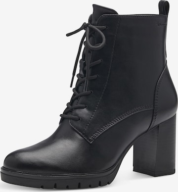 TAMARIS Lace-Up Ankle Boots in Black: front