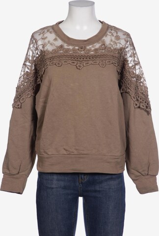 Cream Sweatshirt & Zip-Up Hoodie in M in Brown: front