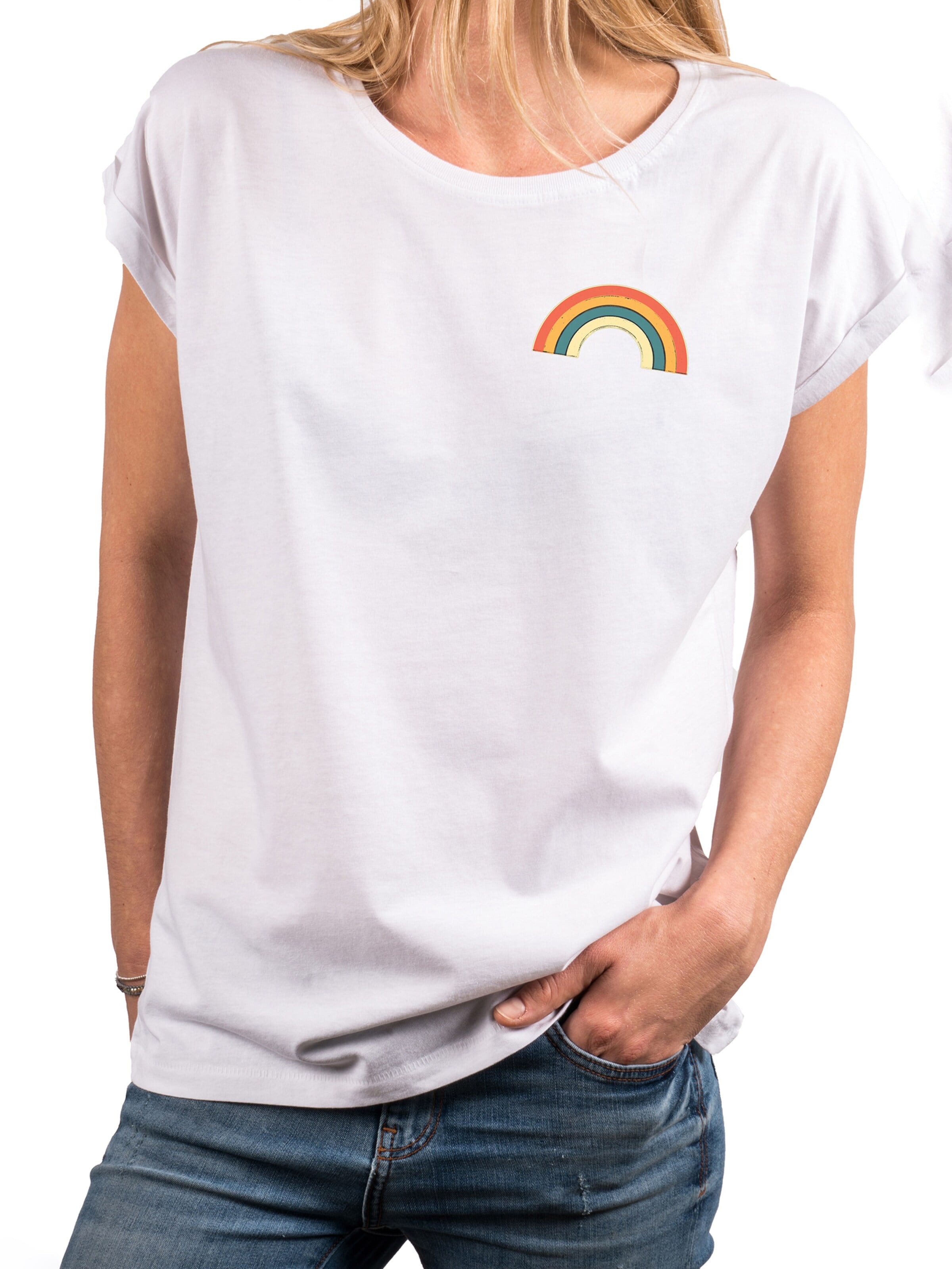 MAKAYA Shirt 'Rainbow'‌‌‌‌‌‌‌‌ in Weiß