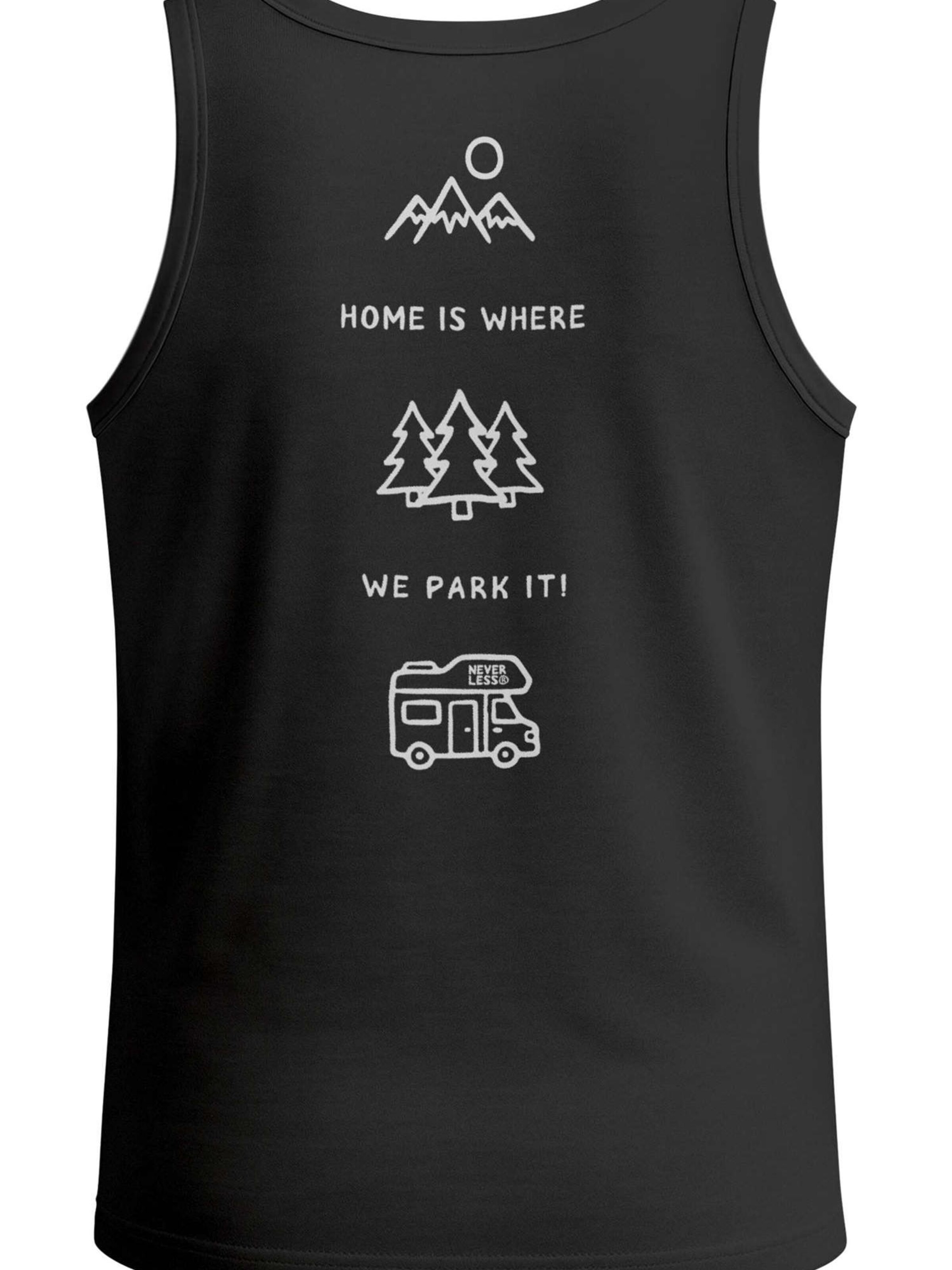 Neverless Shirt 'Minimalistic Camping'‌‌‌ in Schwarz