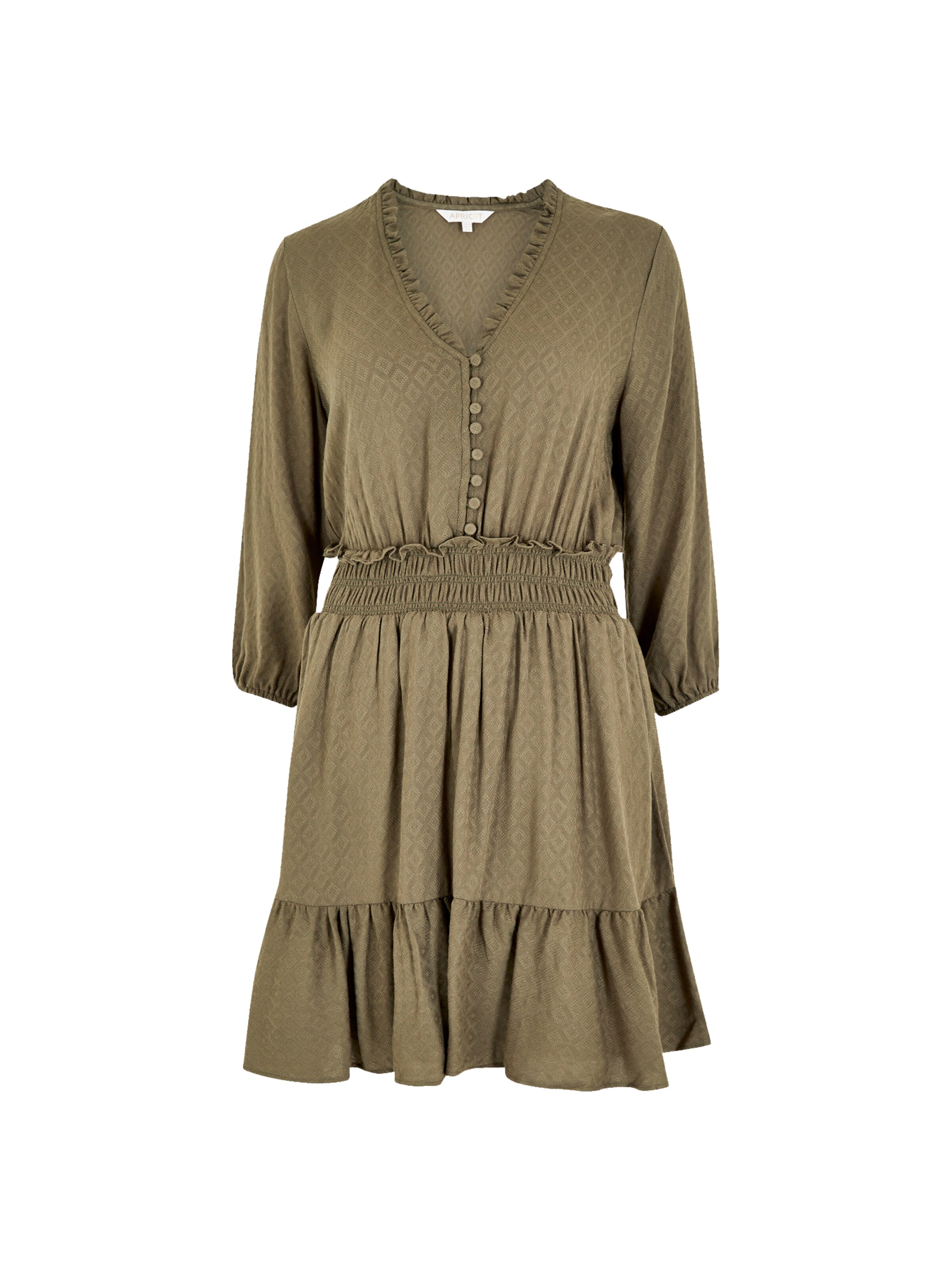 Apricot Kleid in Grün: Vorderseite