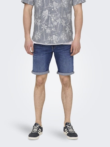 Only & Sons Slimfit Shorts 'Ply' in Blau: predná strana