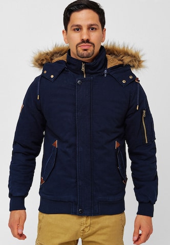 INDICODE JEANS Winter Jacket 'Pennington' in Blue: front