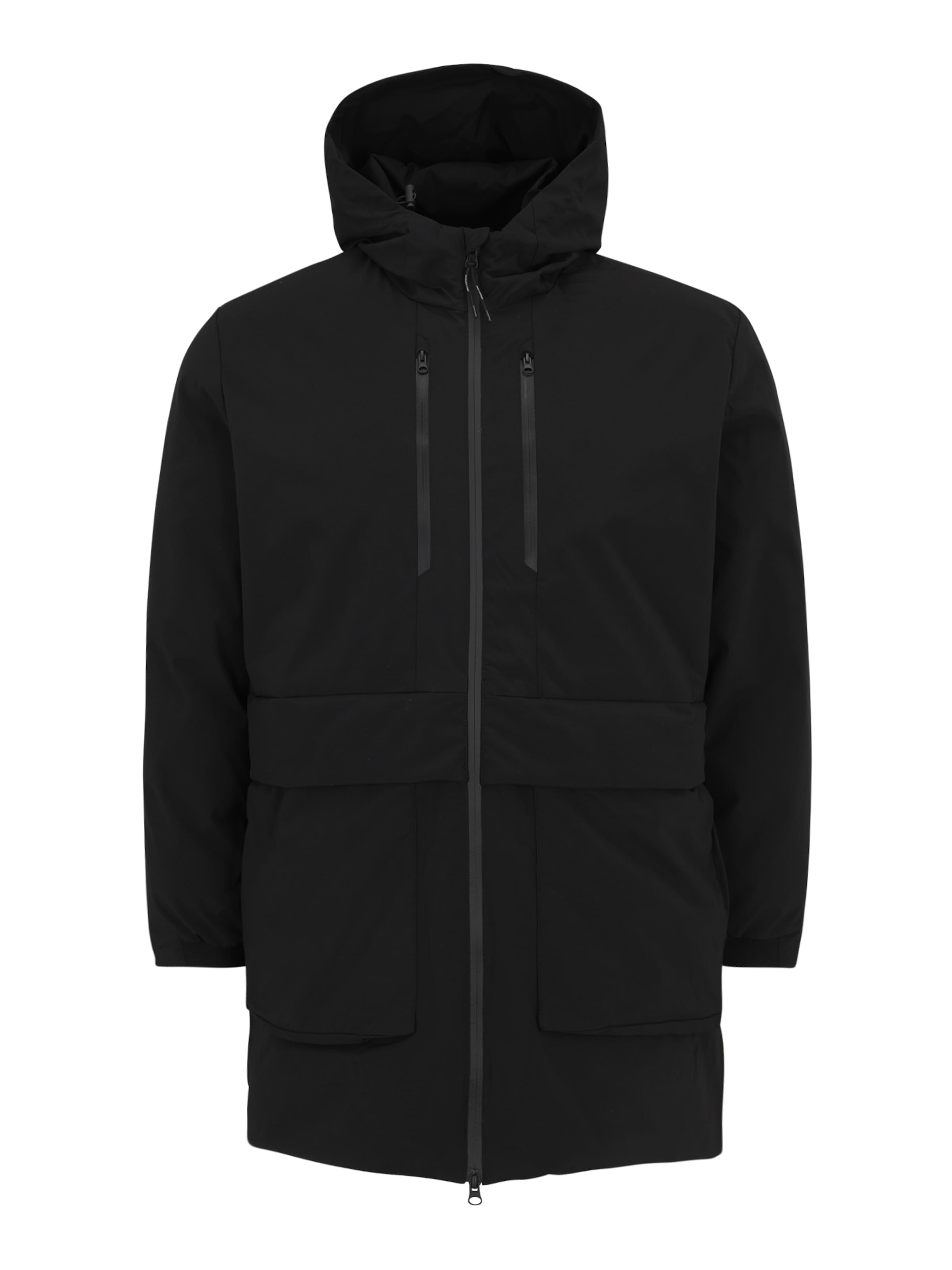 Parka de primăvară-toamnă 'JCOCharlie' de la Jack & Jones Plus pe negru: față