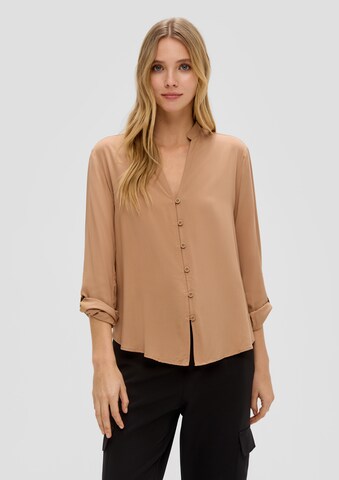 QS Blouse in Brown: front