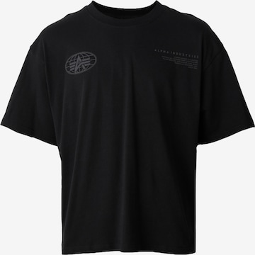 ALPHA INDUSTRIES Tričko – černá: přední strana