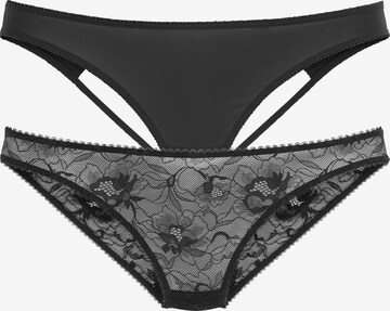 Slip PETITE FLEUR GOLD en noir : devant