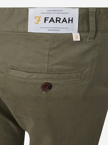 FARAH Normální Chino kalhoty – zelená