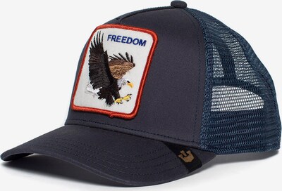 GOORIN Bros. Pet 'Freedom' in de kleur Chocoladebruin / Violetblauw / Rood / Wit, Productweergave