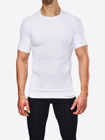 Strammer Max Performance Shirt 'Compression Round Neck' in Weiß