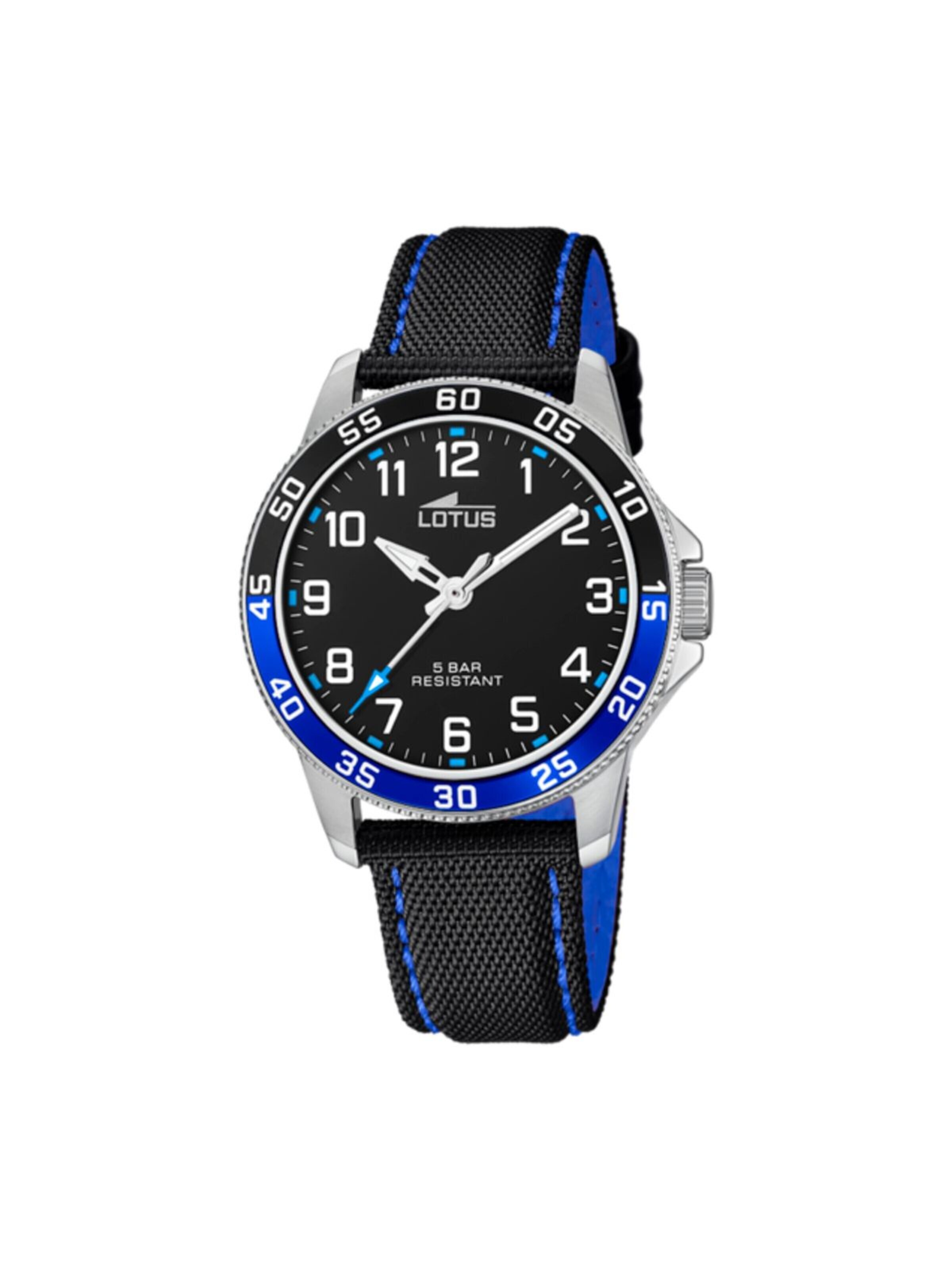 Montre à affichage analogique 'Junior Collection' Lotus en noir : devant