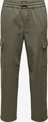 Loosefit Pantalon cargo 'SINUS' Only & Sons en vert : devant