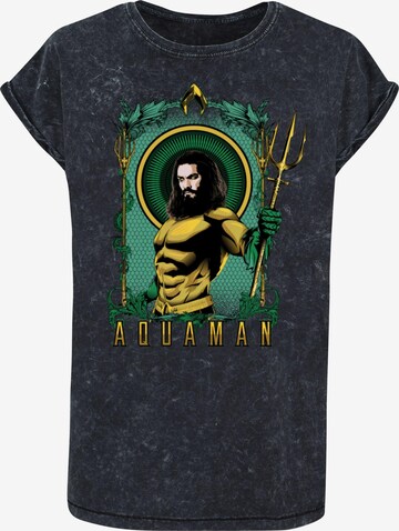 ABSOLUTE CULT T-Shirt 'Aquaman - Trident' in Schwarz: predná strana