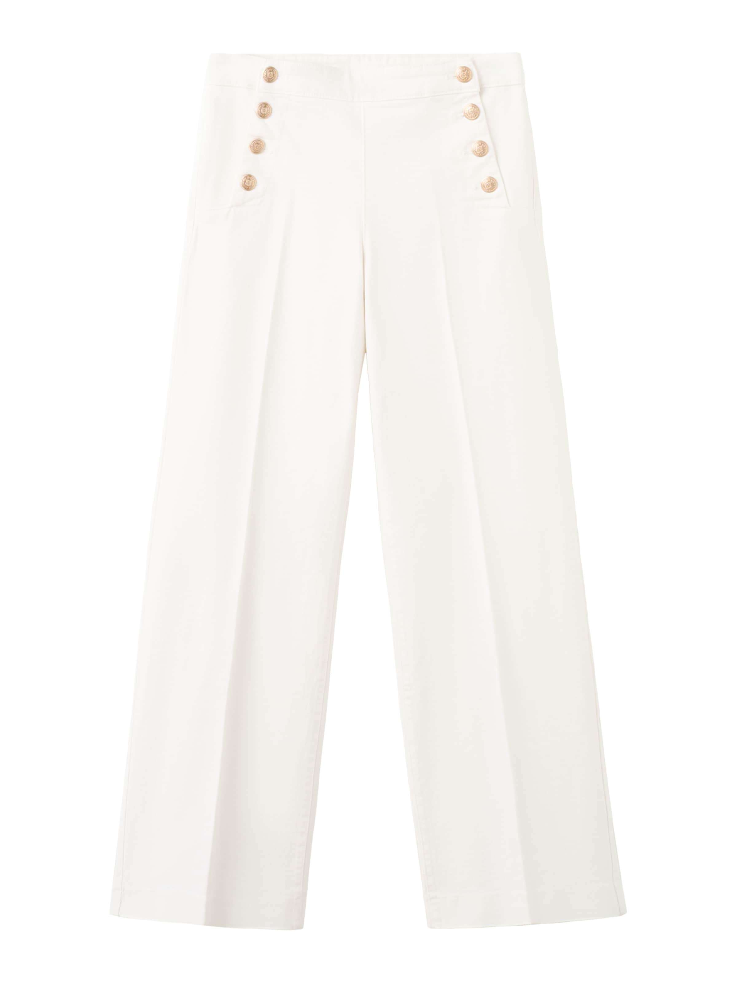 MANGO Wide leg Jeans in Wit: voorkant