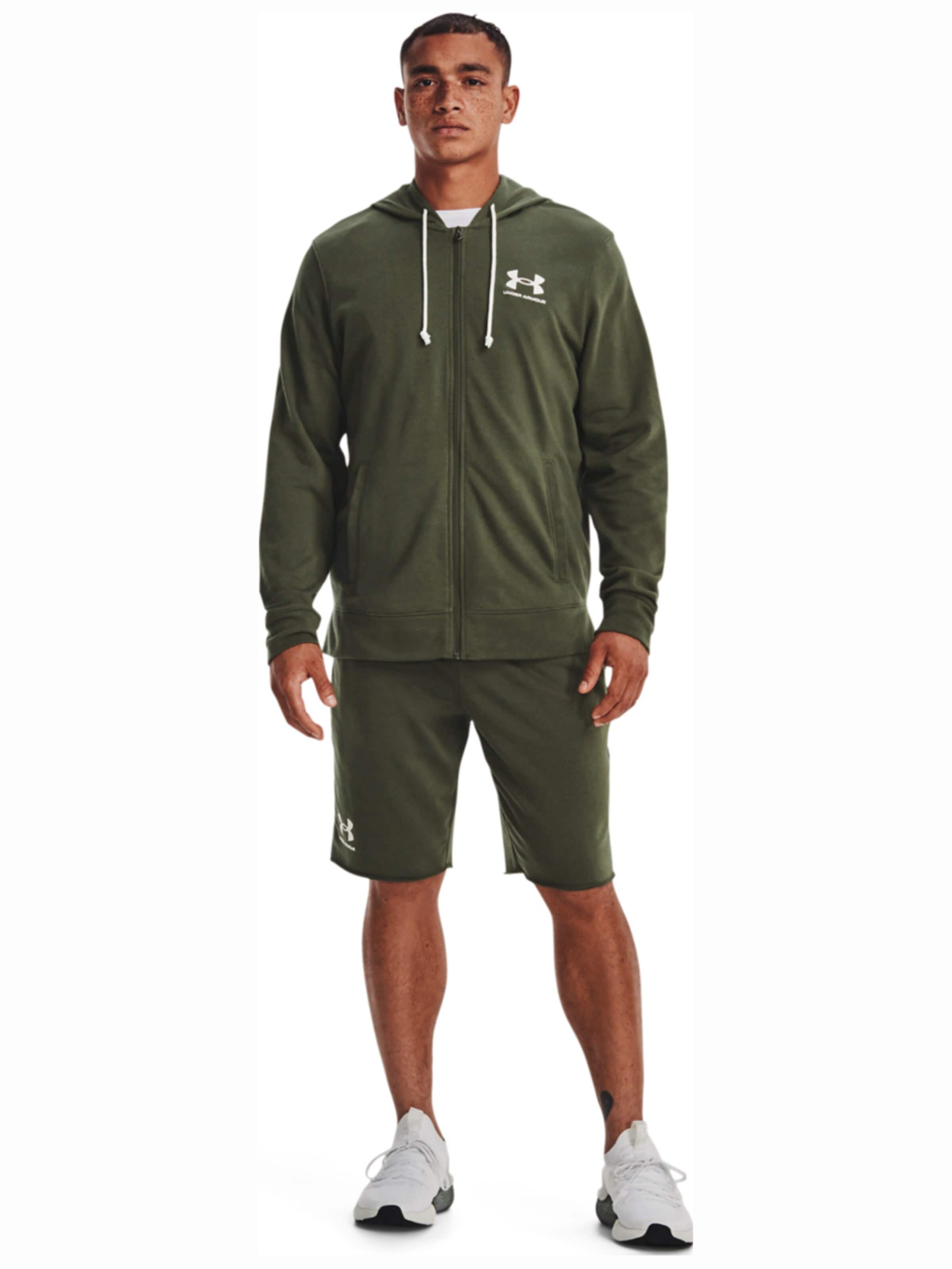 UNDER ARMOUR - Sudadera con cremallera 'Under Armour Rival Terry LC FZ' en verde