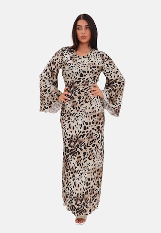 Elara Dress 'Abaya' in Beige: front