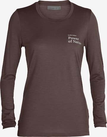 ICEBREAKER Performance Shirt 'Power Of Nature' in Brown: front