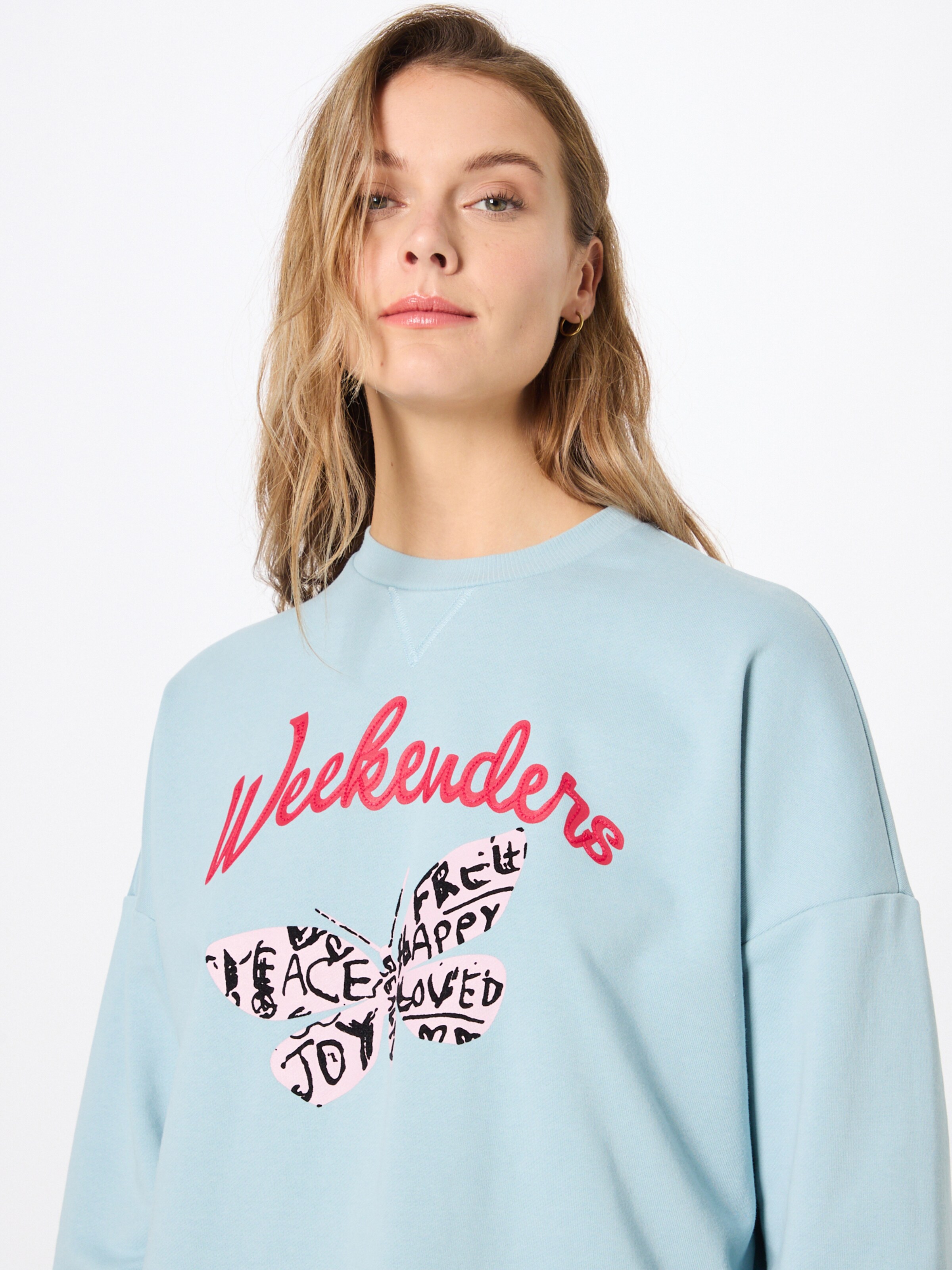 Frauen Sweat Weekend Max Mara Sweatshirt 'DONATA' in Hellblau - UM67066 Frauen Sweat Weekend Max Mara Sweatshirt 'DONATA' in Hellblau - UM67066