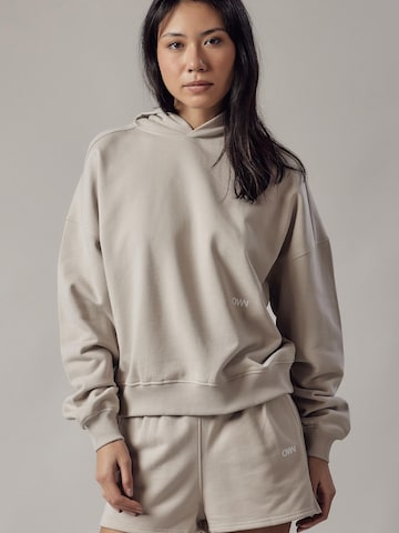 Felpa 'Cappuccio' di OWN Off With Nature in beige: frontale