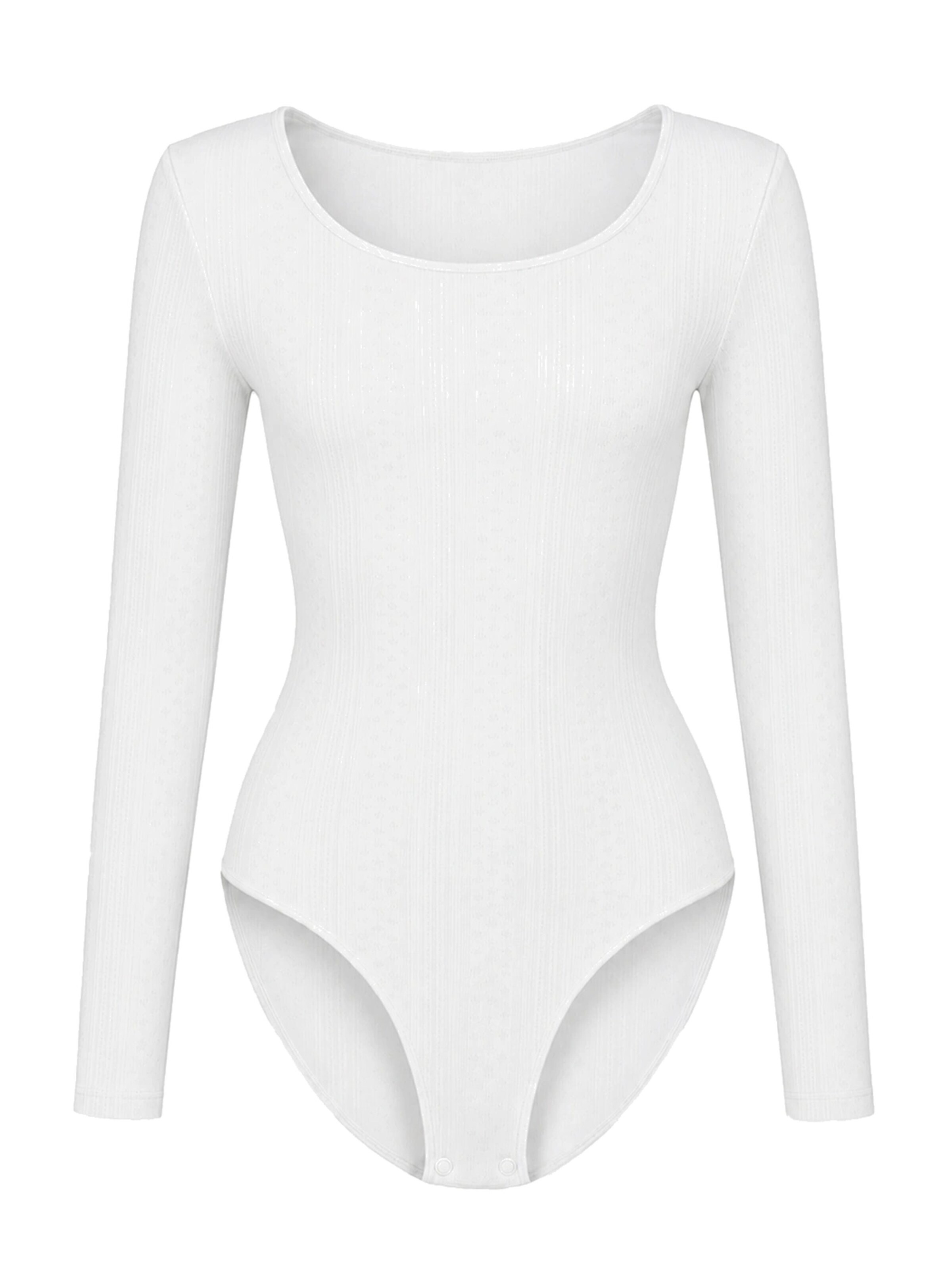 cfab - Body moldeador 'Longsleeve Bodysuit Sculpting Shapewear with Briefs' en blanco: frente