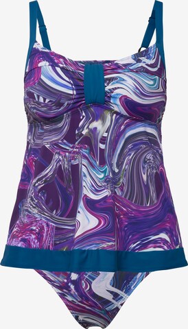 Ulla Popken Bustier Tankini in Lila: voorkant