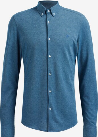 WE Fashion Button Up Shirt in Blue: front