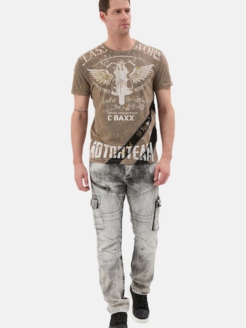 CIPO & BAXX Regular Jeanshose 'CD679', Straight Leg in trendiger Used-Optik in Grau
