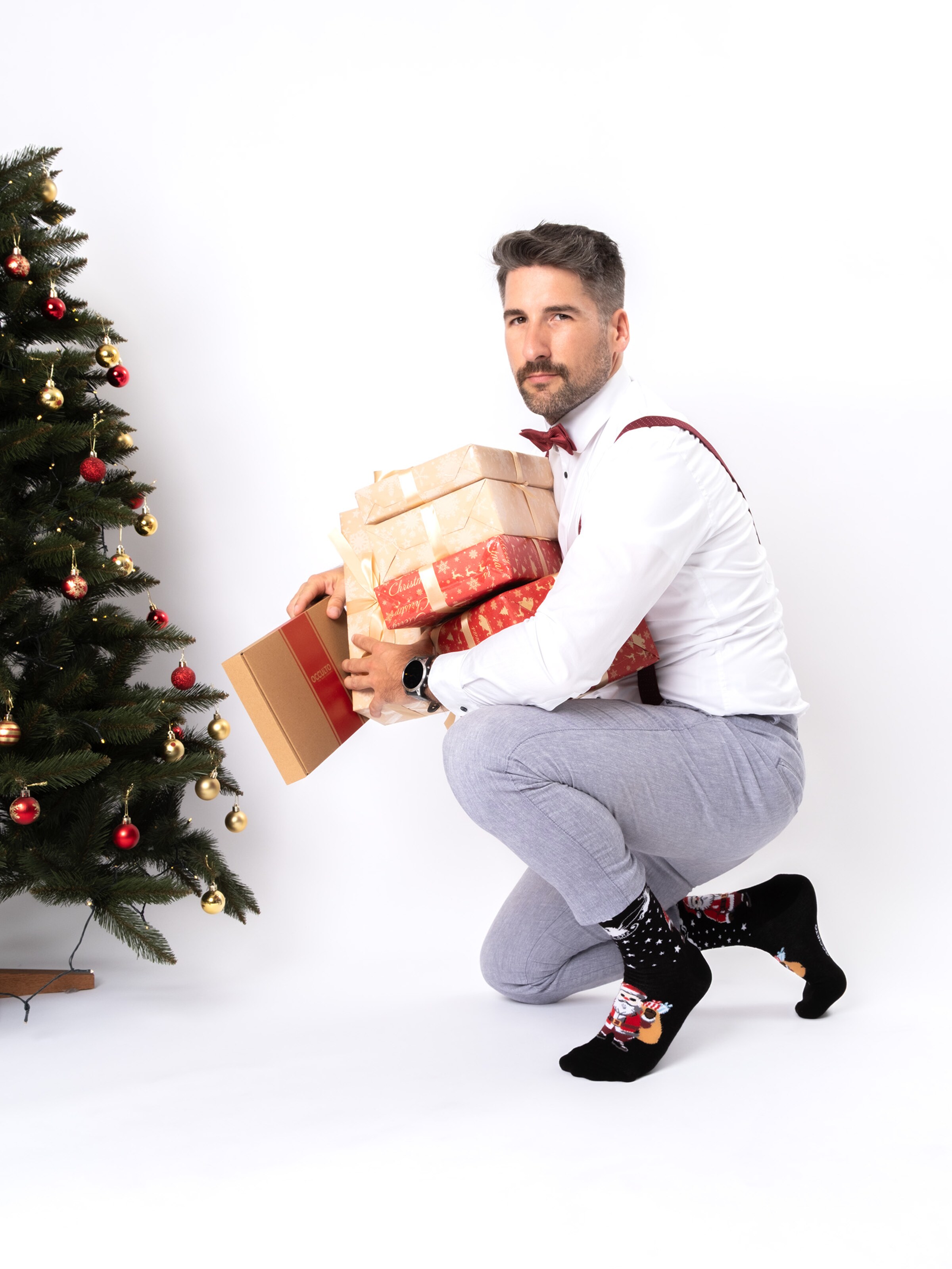 Occulto Socks 'Santa' in Red