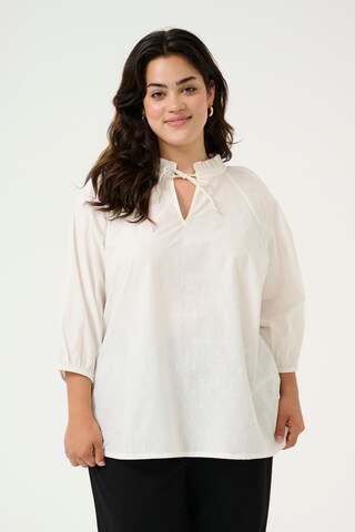 KAFFE CURVE Blouse 'KCLulla' in Wit: voorkant