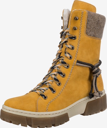 Rieker Lace-Up Ankle Boots in Yellow: front