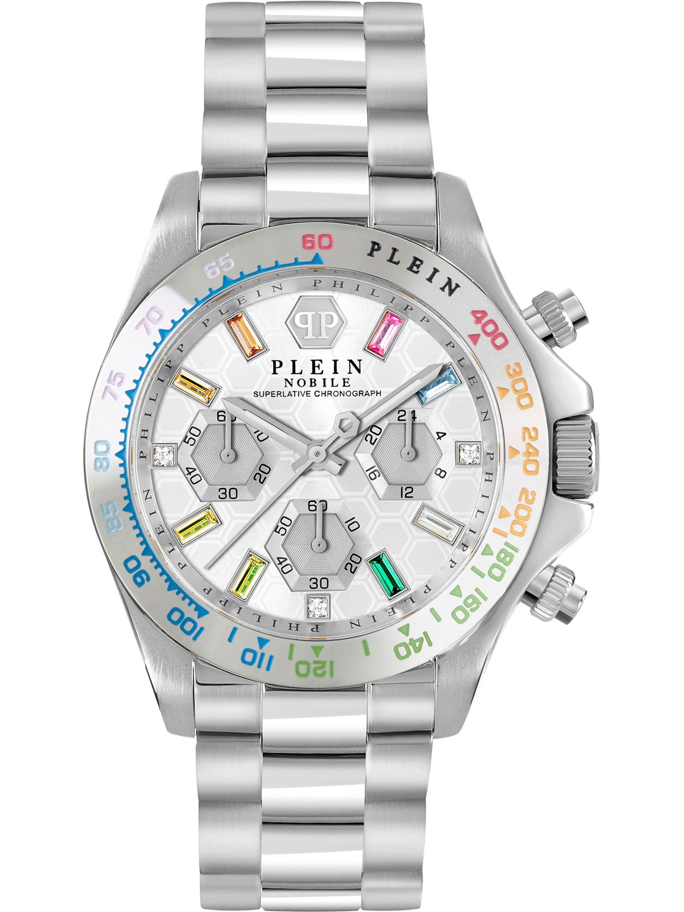 Montre à affichage analogique Philipp Plein Watches en argent : devant