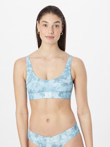 Calvin Klein Swimwear Bralette Bikini Top in Blue: front