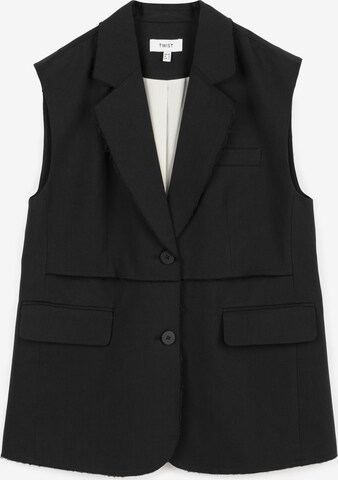 Twist Suit Vest in Black: front