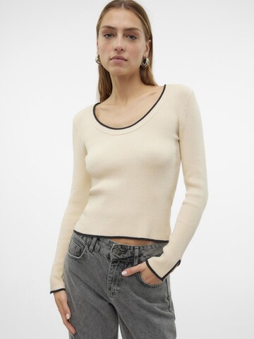 Pull-over 'VMJoan' VERO MODA en beige : devant