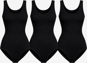 Body 'SERENI-BASIC' fashionshowcase en noir : devant