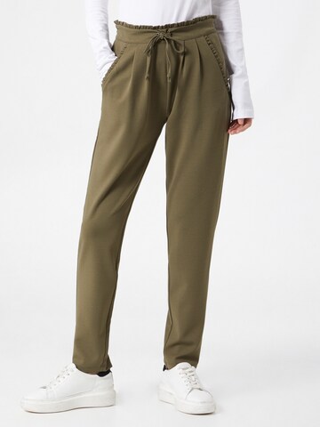 JDY Regular Pleat-Front Pants 'Catia' in Green: front