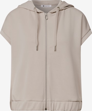 STREET ONE Weste im Silk-Look mit Kapuze in Beige: Vorderseite