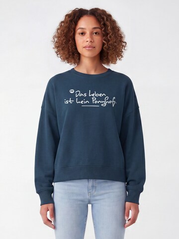 Sweat-shirt 'Das Leben ist kein Ponyhof' Watapparel en vert : devant